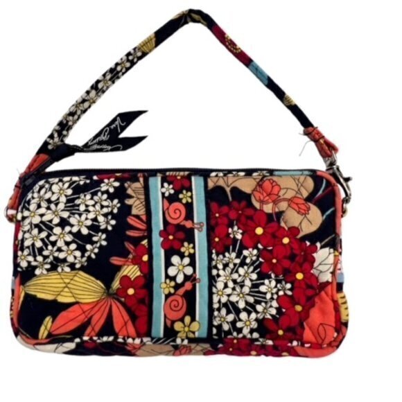 Vera Bradley Happy Snails Pattern Small Carry Shoulder Bag BOHO COTTAGECORE EUC - Picture 1 of 6